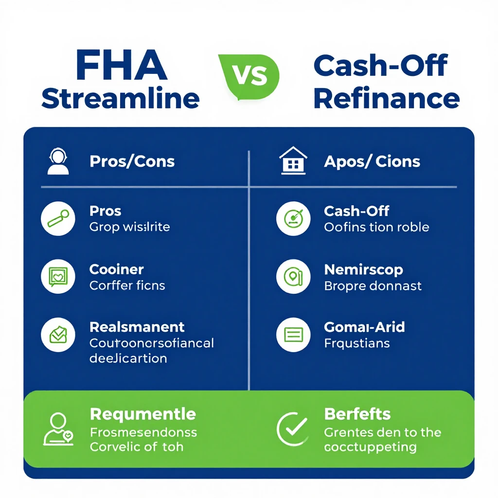 Comparison chart of FHA Streamline vs Cash-Out refinance options