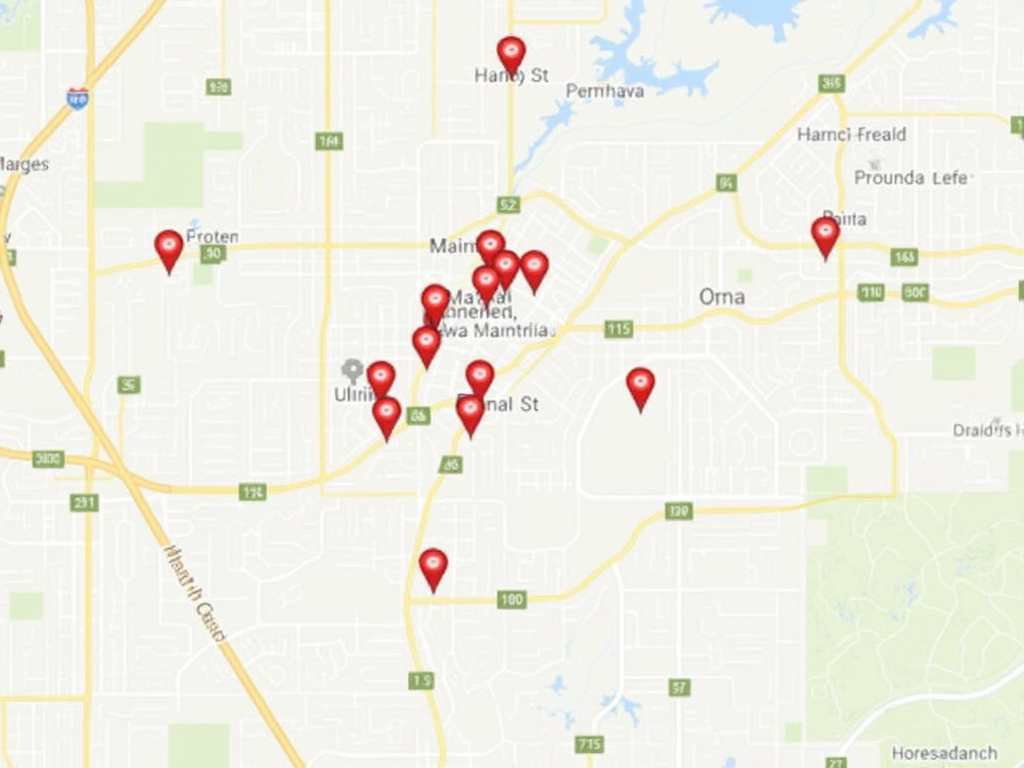 Interactive map displaying nearby FHA mortgage lenders for easy location finding