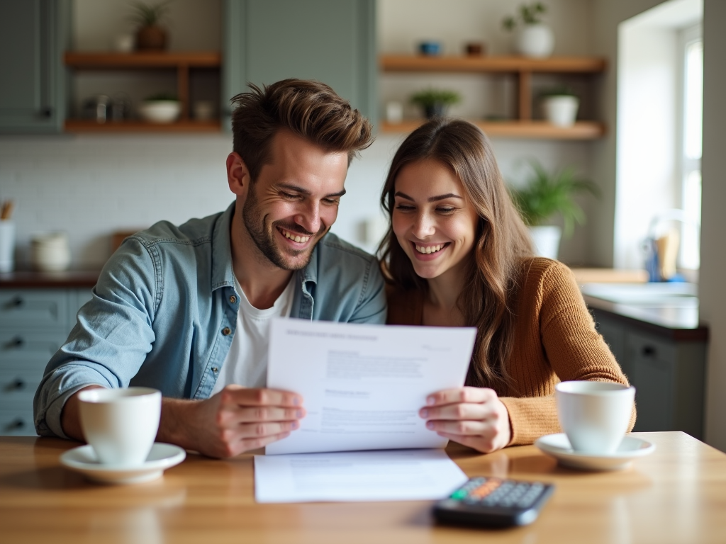 Couple happy with their conventional loan approval