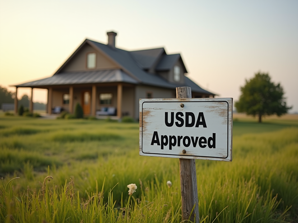 Rural home with USDA loan sign