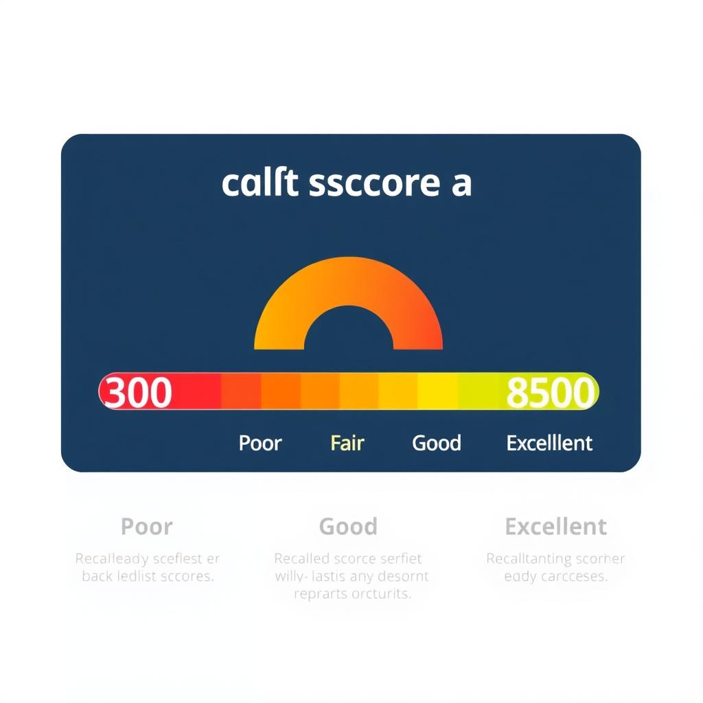 Infographic displaying credit score ranges from 300 to 850