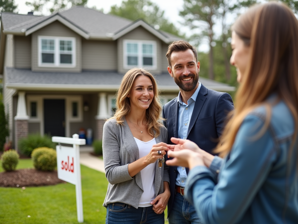 Couple receiving keys after fast FHA loan approval