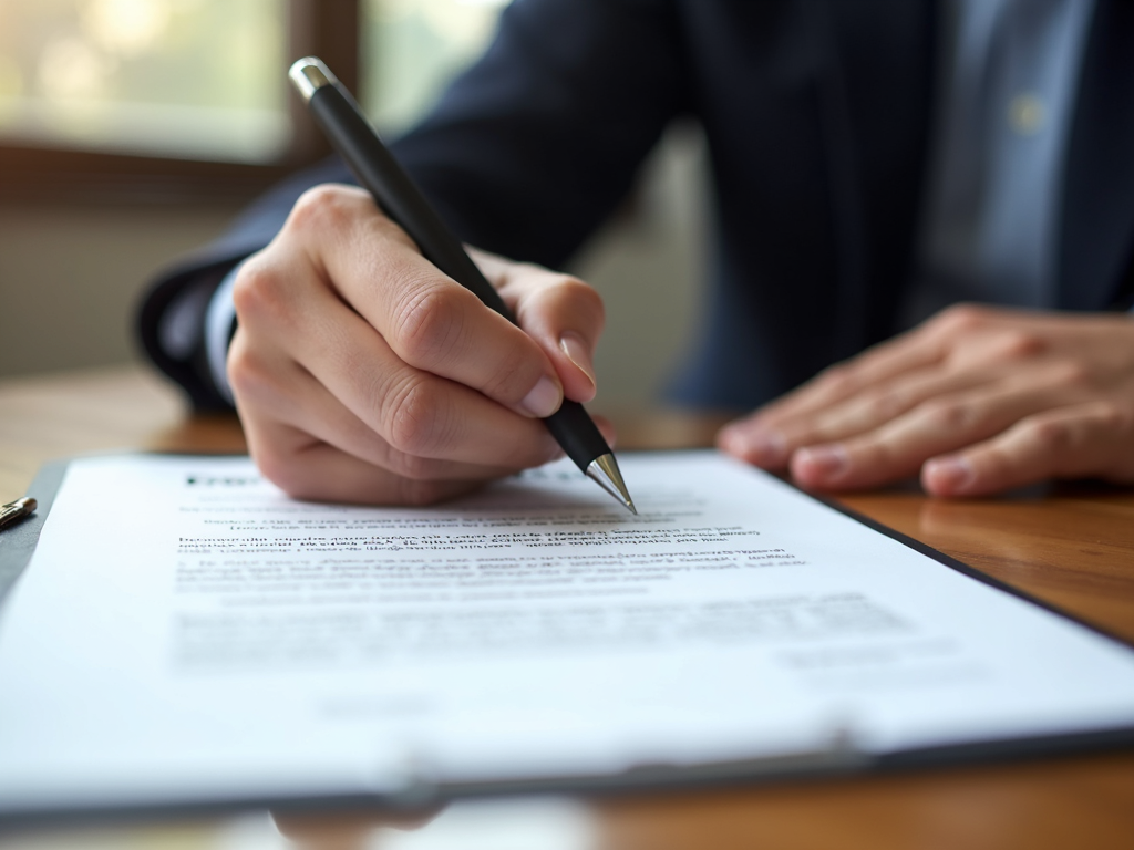 Signing a contract to make an offer on a home