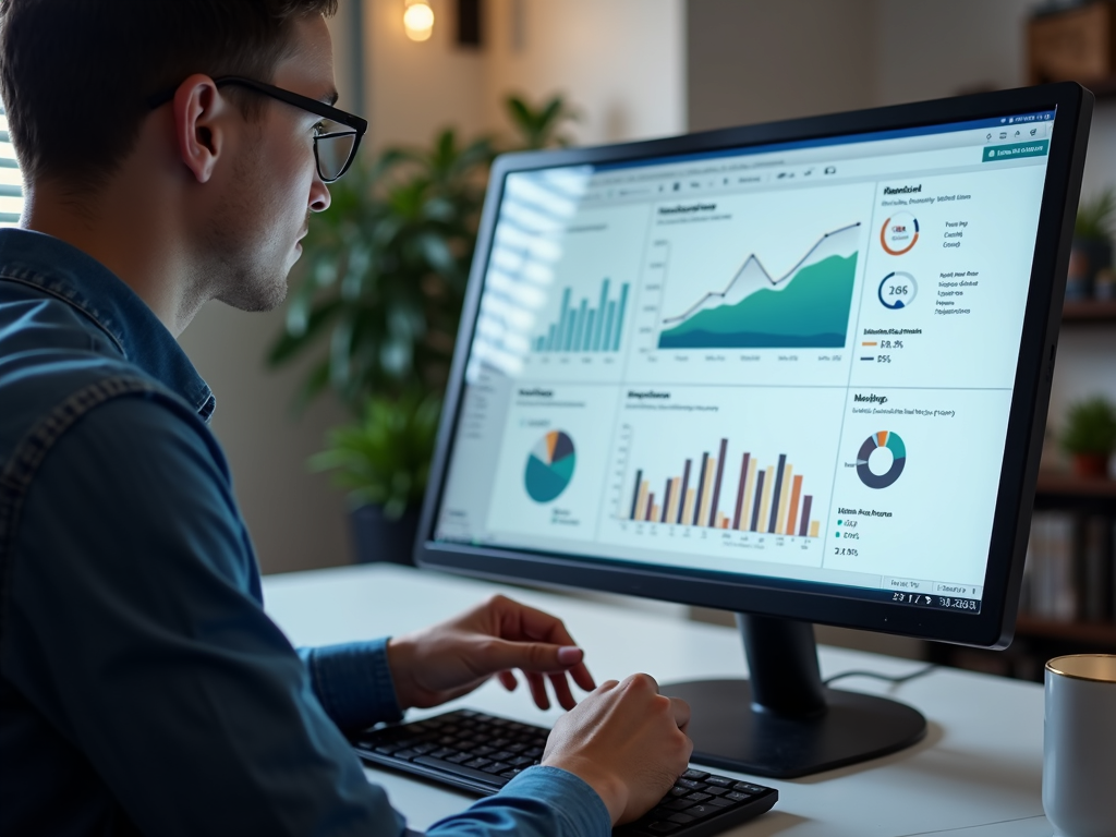 Real estate agent studying market trends