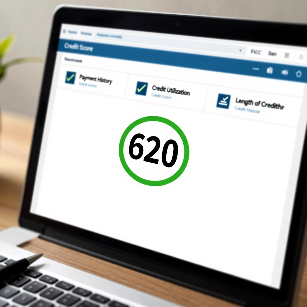 Sample credit report highlighting a qualifying score for FHA mortgage