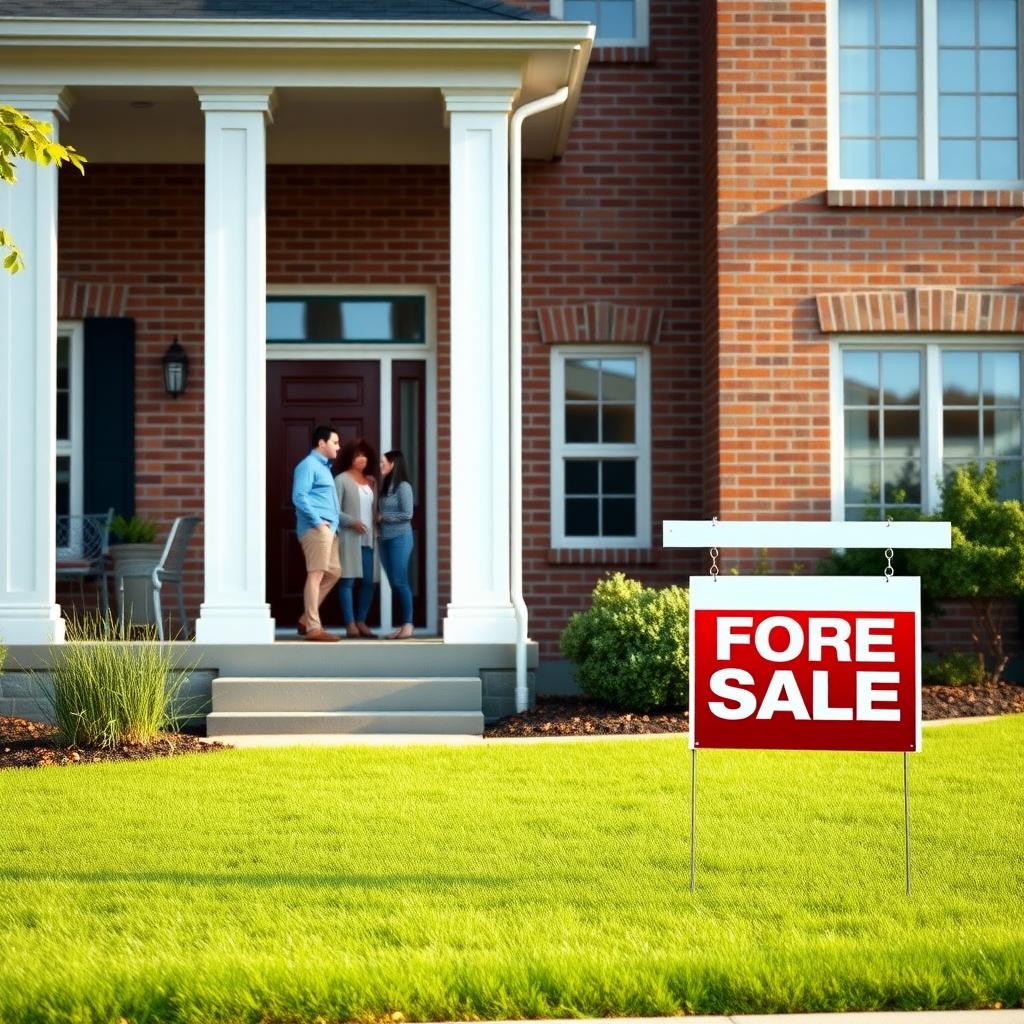 Modern home with a family on the porch, representing home equity growth