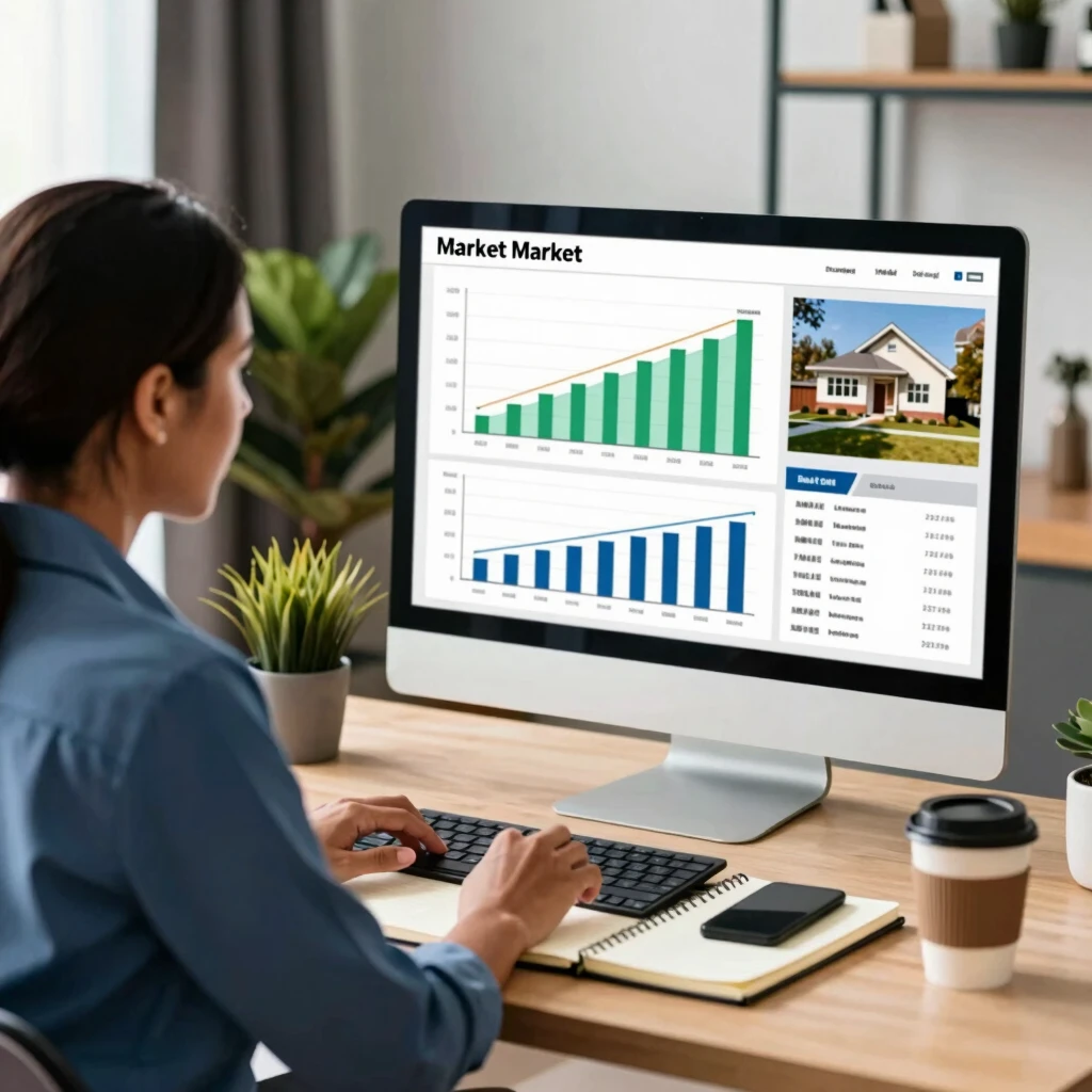 Real estate analyst reviewing market trends