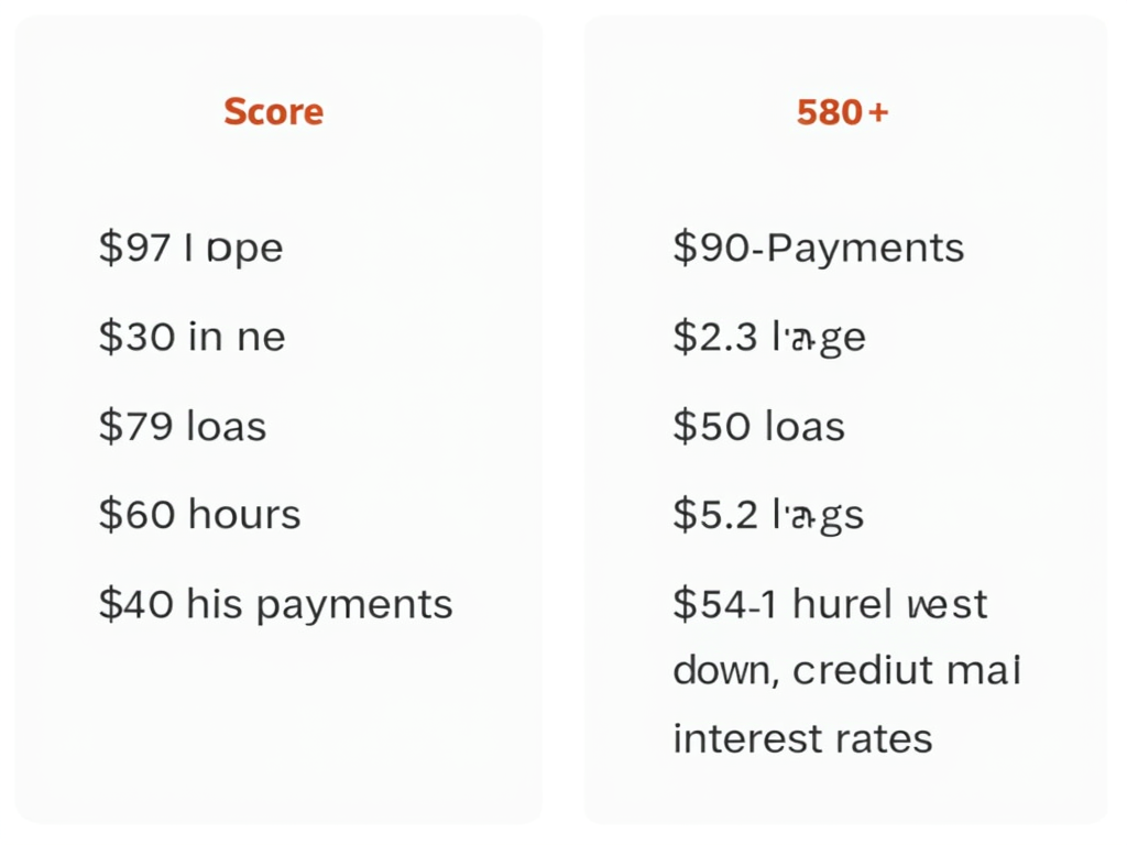 Infographic of credit scores and FHA loan terms