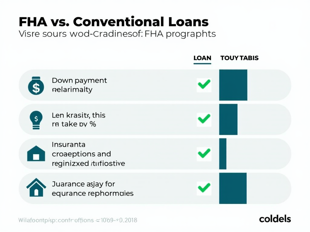 Comparison of FHA and conventional loans.