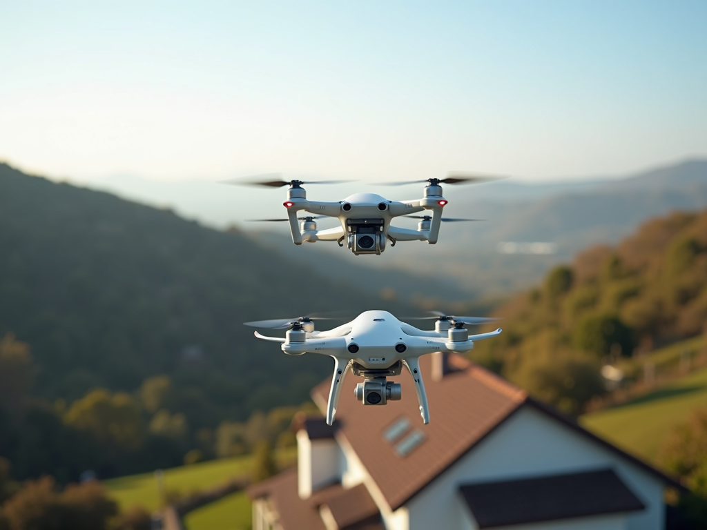 Real estate agent utilizing drone technology for property photography
