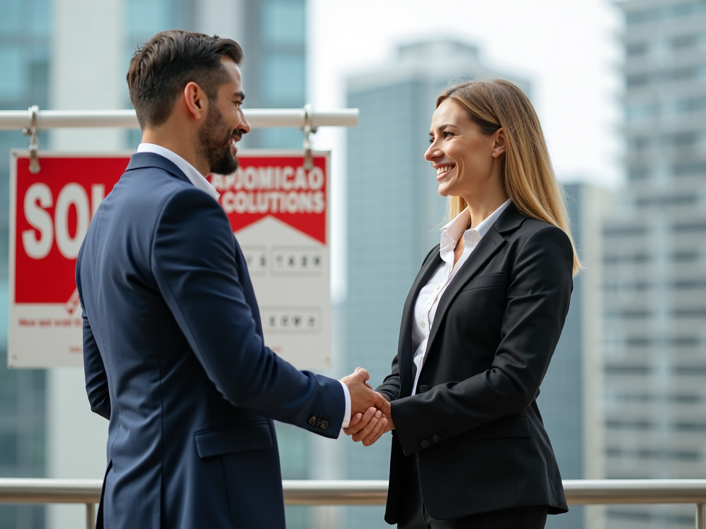 Real estate agent closing a deal with a client