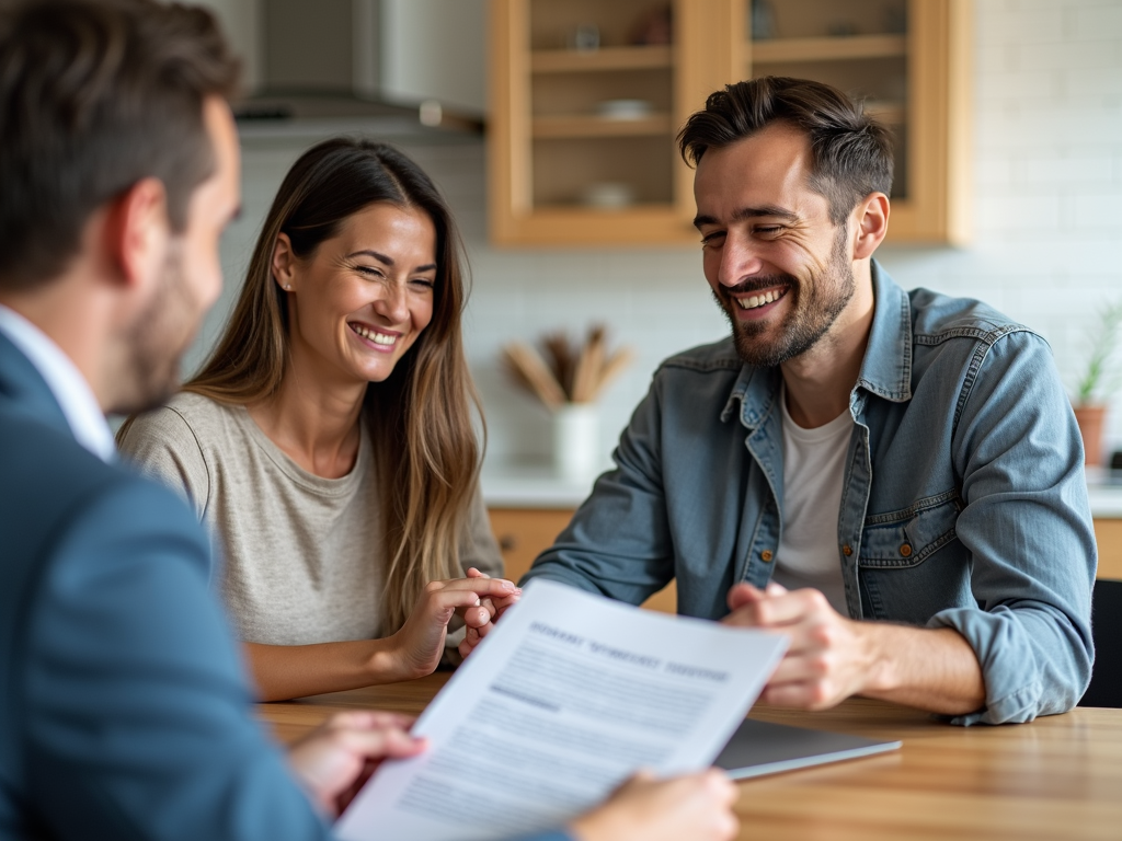 Couple learning about FHA loan options from a mortgage lender