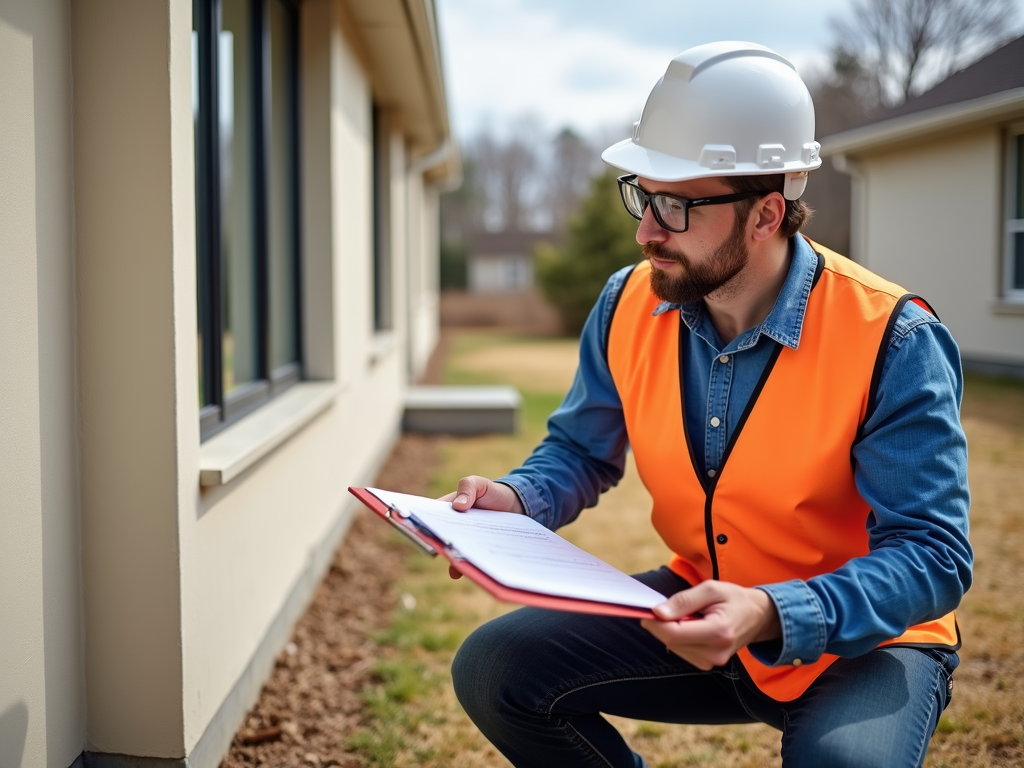 An appraiser checking a home for an FHA appraisal