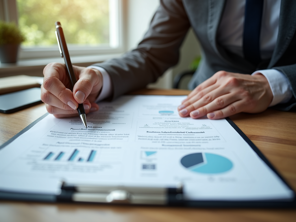 A lender reviewing a borrower's financial information during the underwriting process.