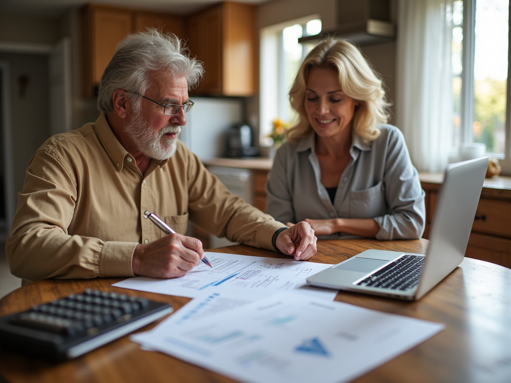 Homeowner reviewing mortgage documents at home