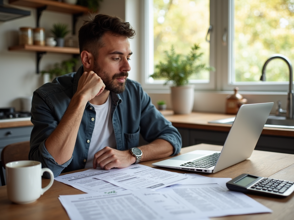 Homeowner reviewing mortgage refinancing options