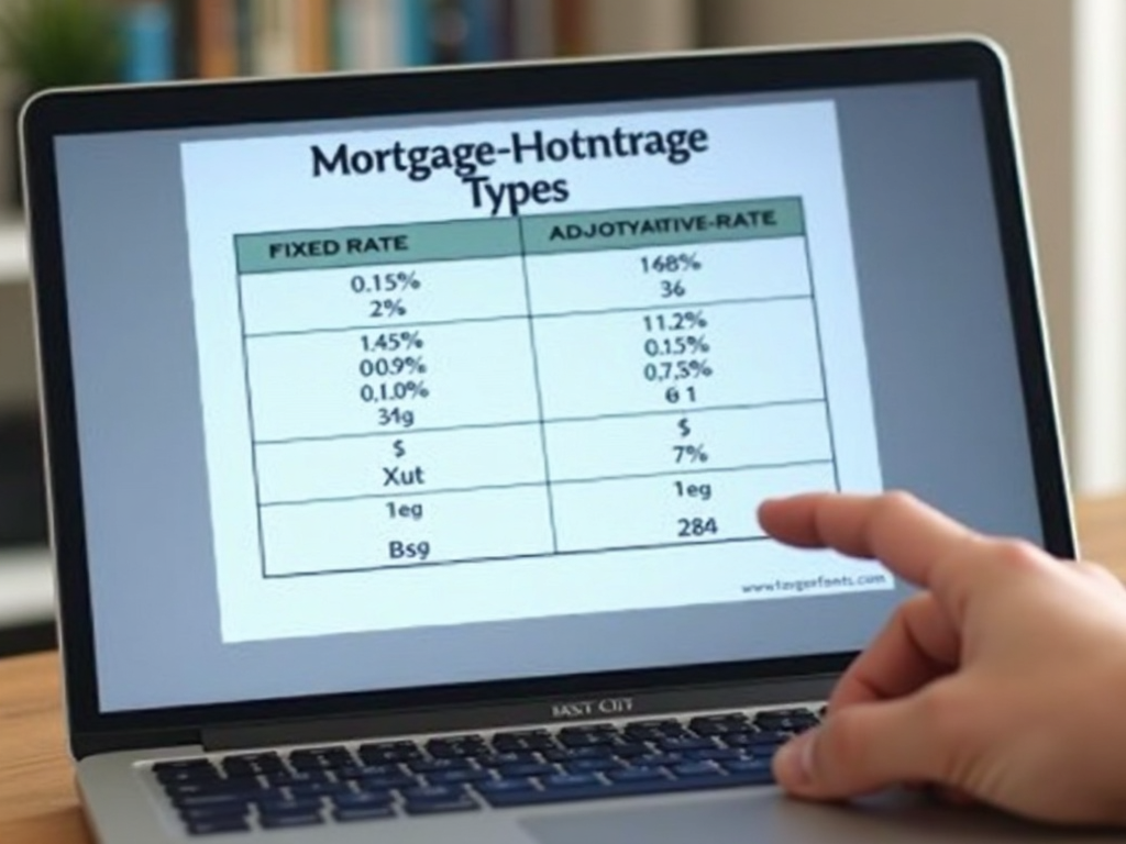 Mortgage comparison table on laptop