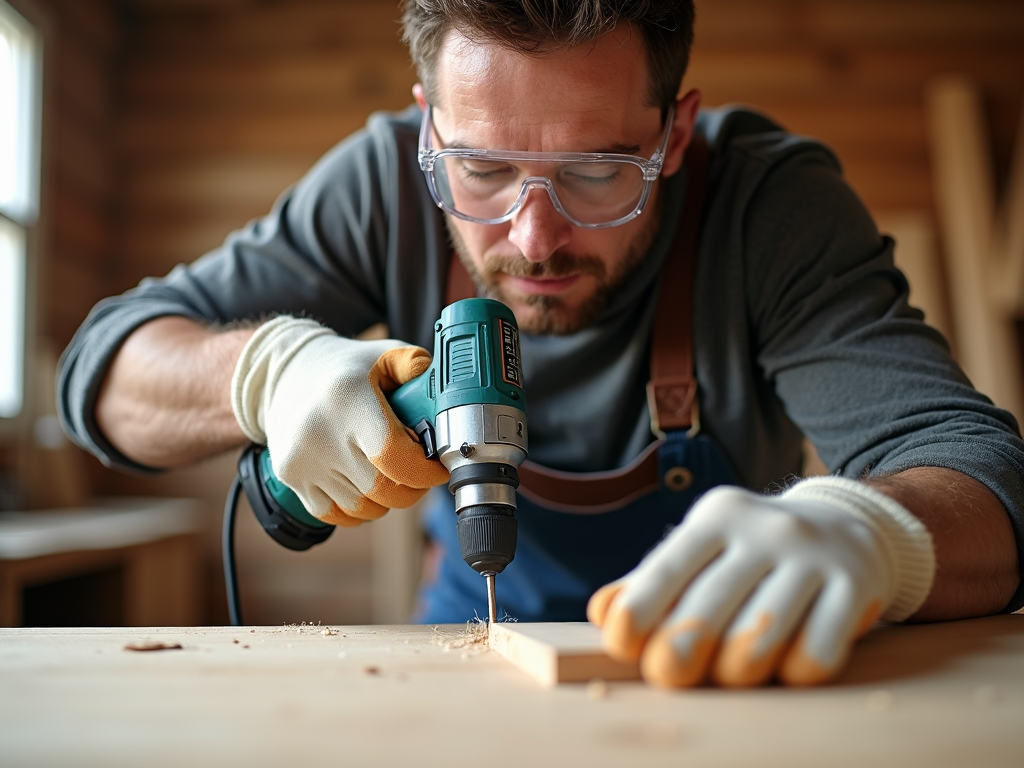 Homeowner practicing DIY safety