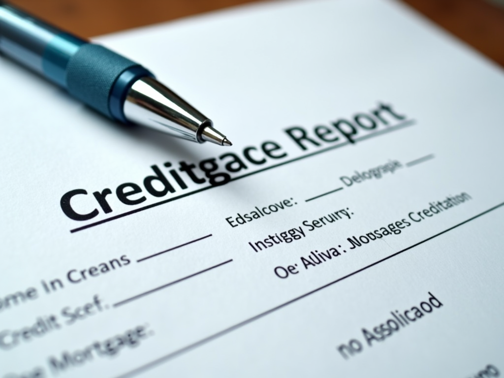 Credit score report on mortgage application