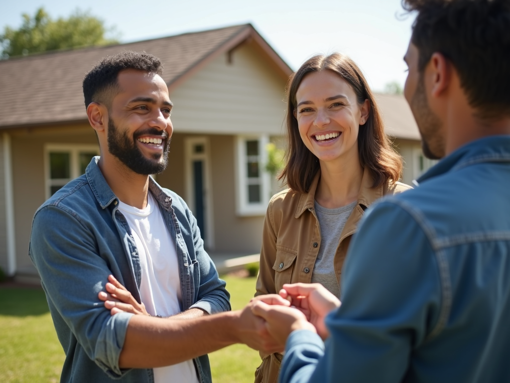 First-time homebuyer receiving keys to their new home with an FHA loan