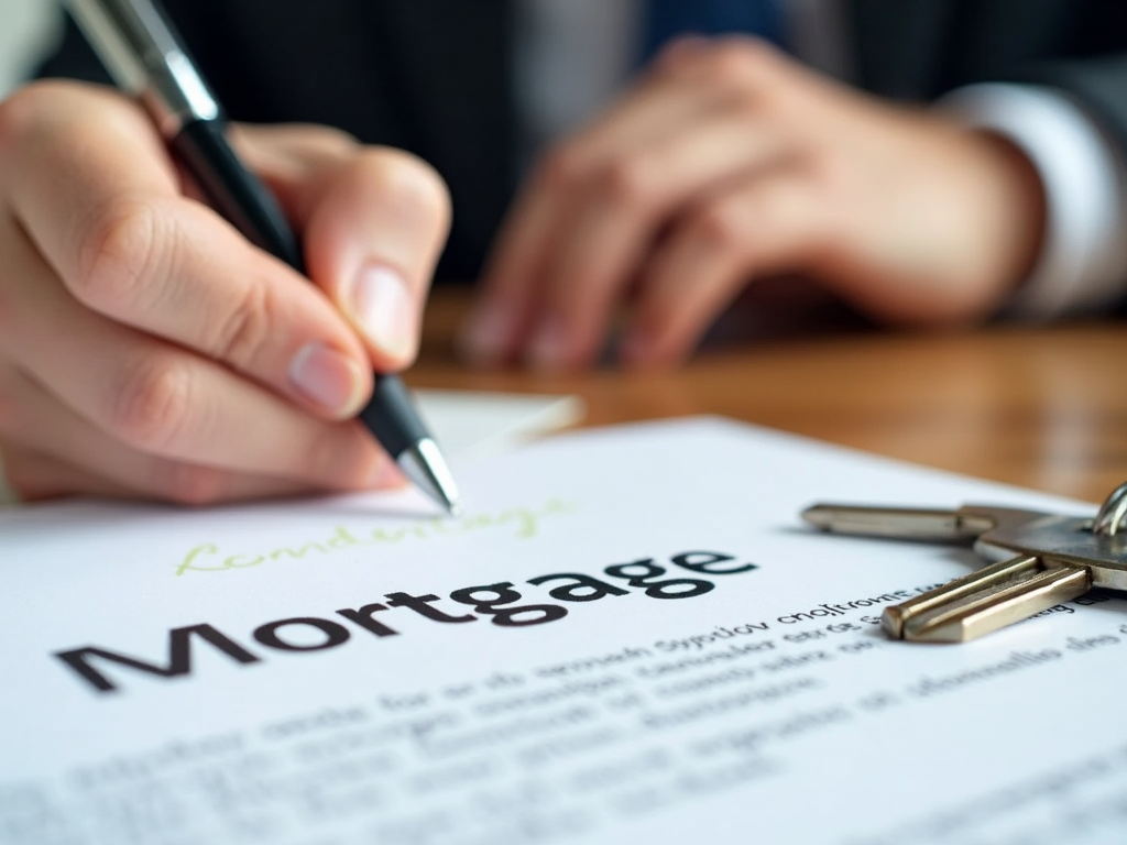 A hand signing mortgage papers