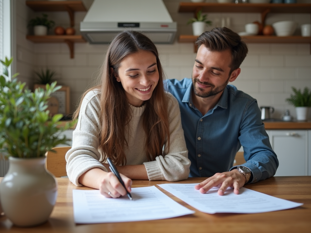 Couple discussing FHA loan options with a lender