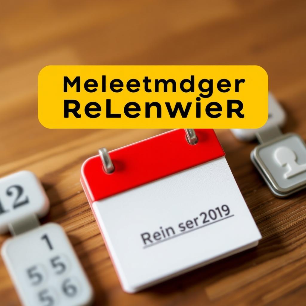 A calendar with a reminder to renew mortgage.