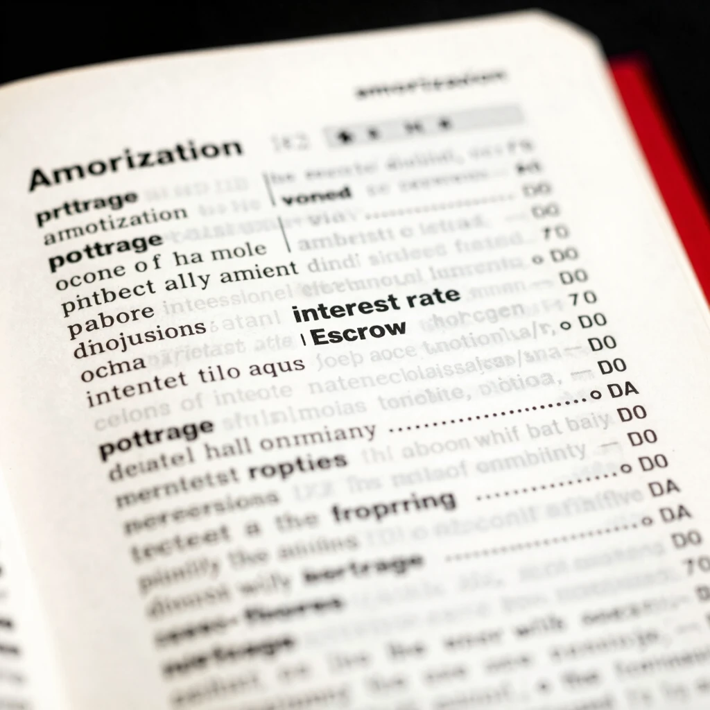 Open dictionary showing mortgage glossary terms