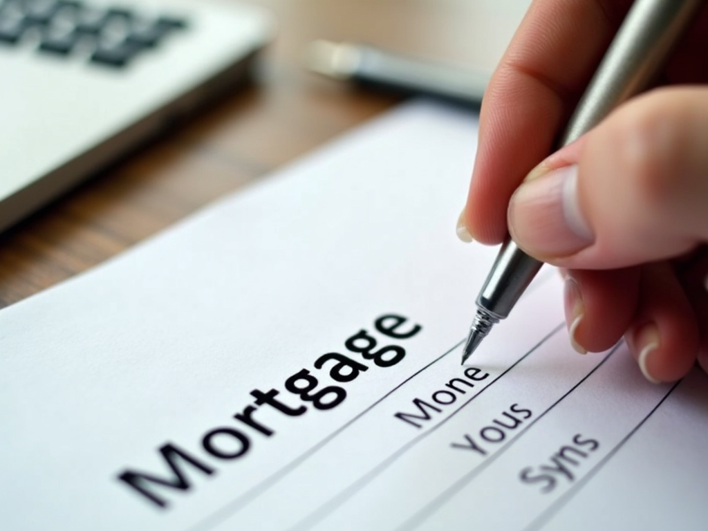 Hand writing mortgage payment check
