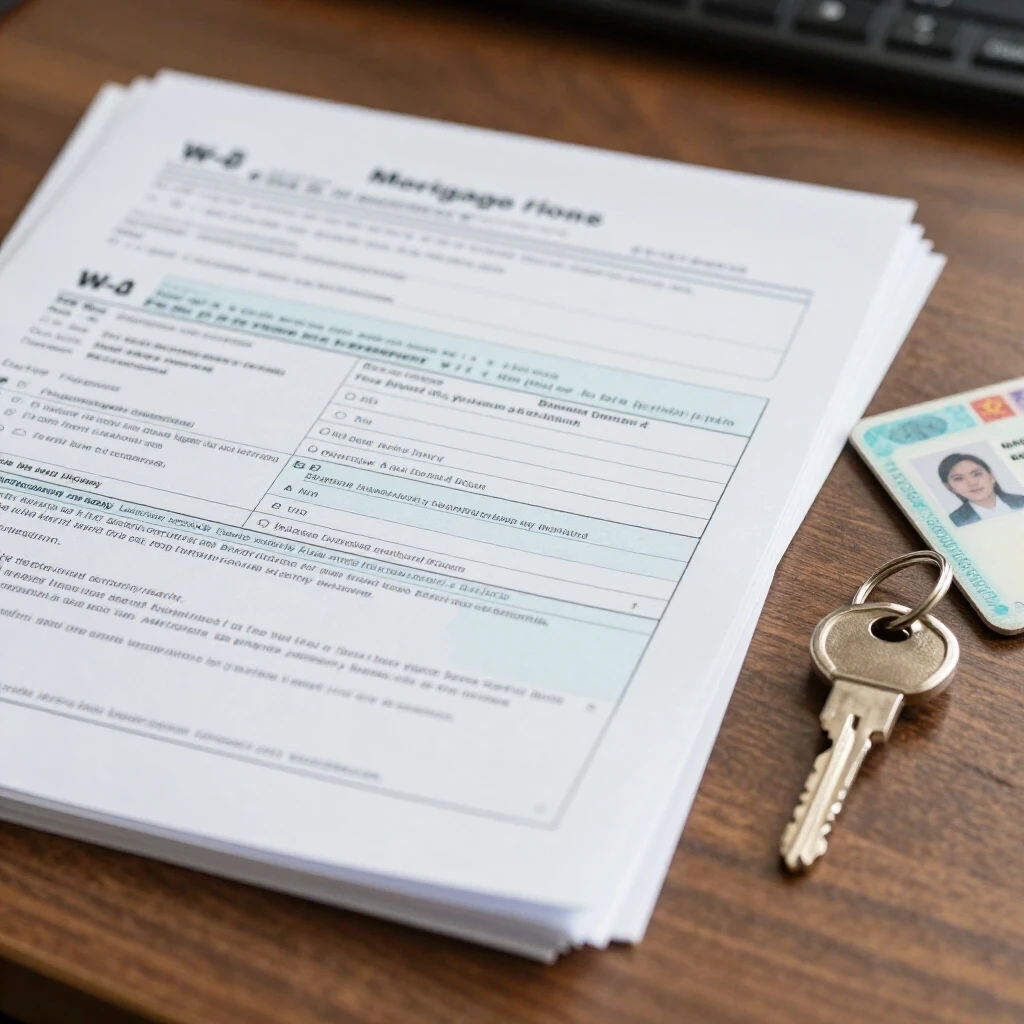 Stack of required documents for mortgage application