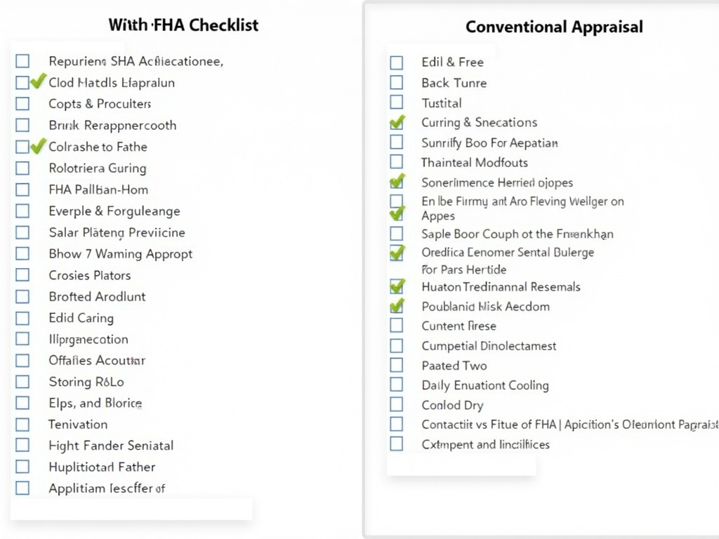 Comparison of FHA and conventional appraisal checklists