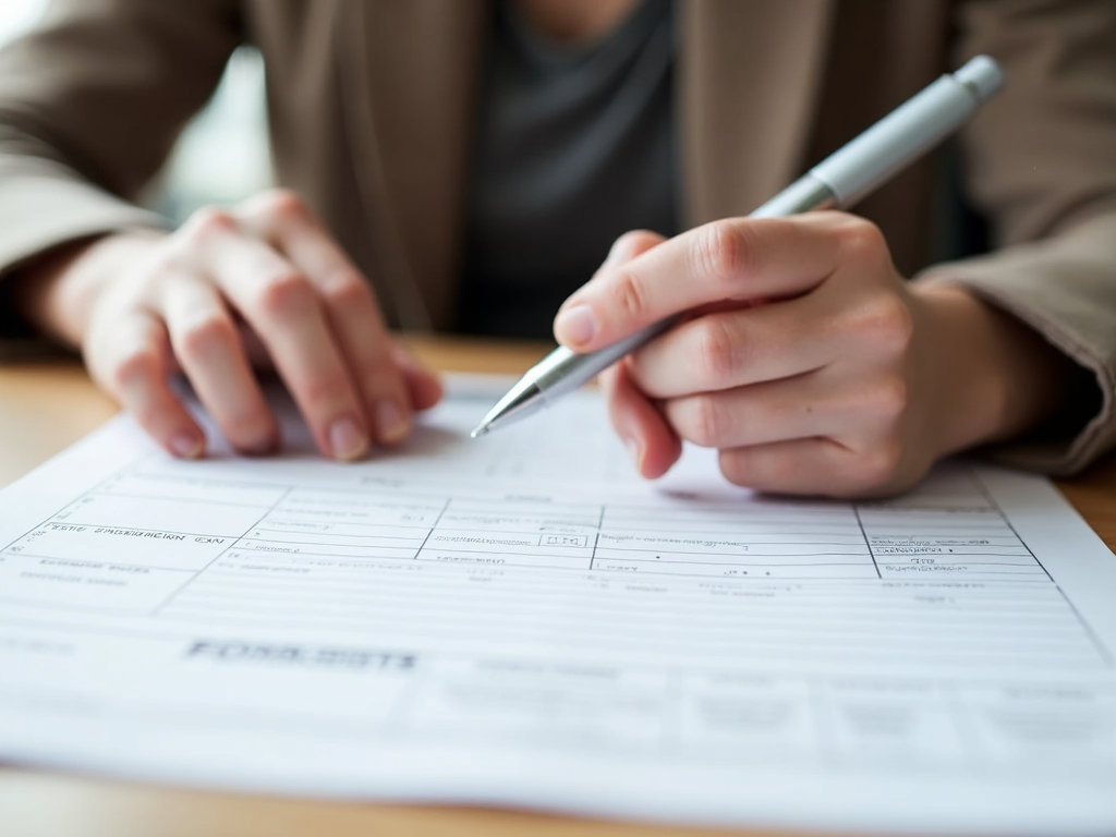 Person filling out an FHA loan application form.