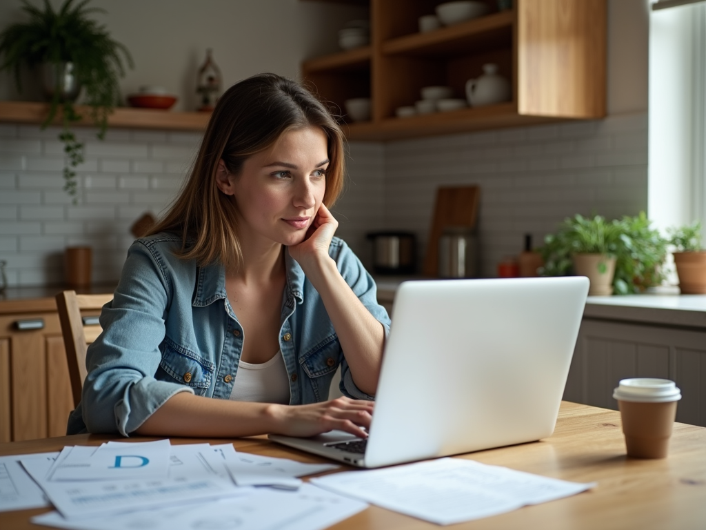 Person preparing mortgage application documents