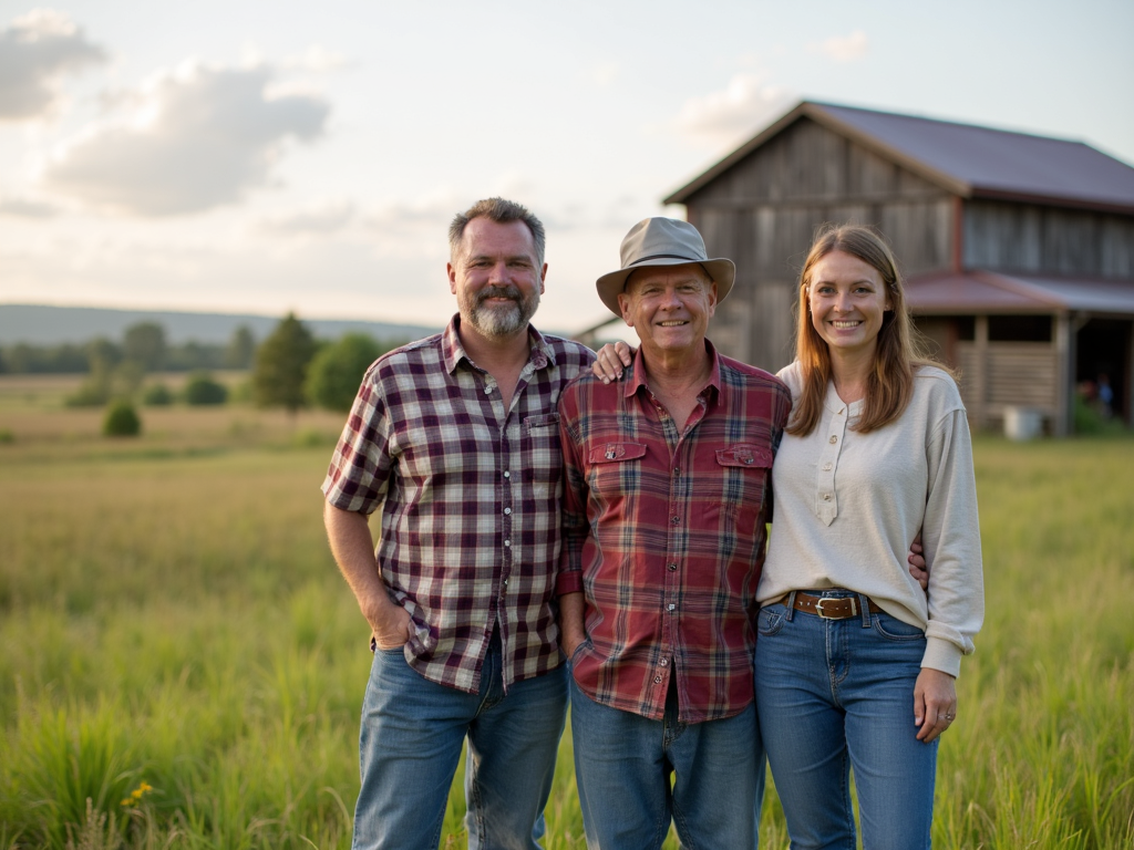 Rural family in front of their USDA loan-funded home