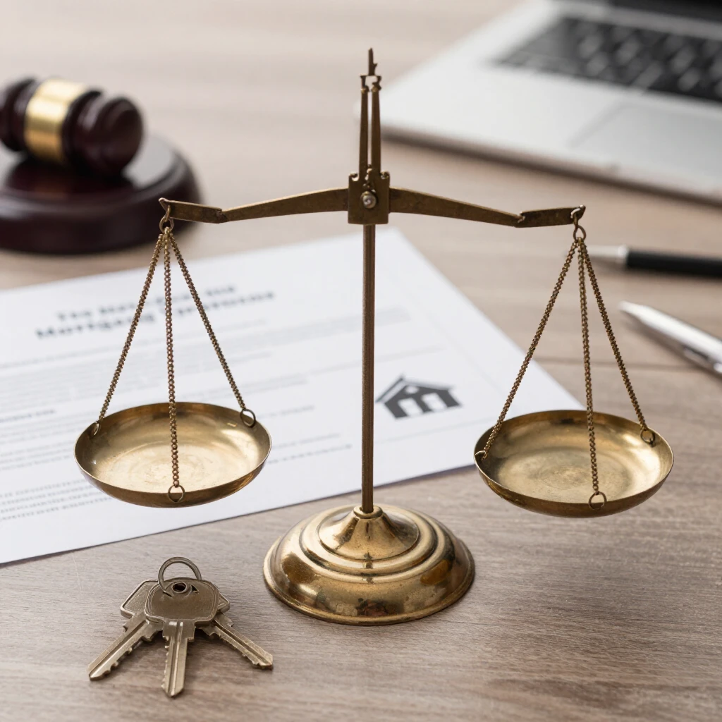 Scale of justice symbolizing ethics in mortgage finance