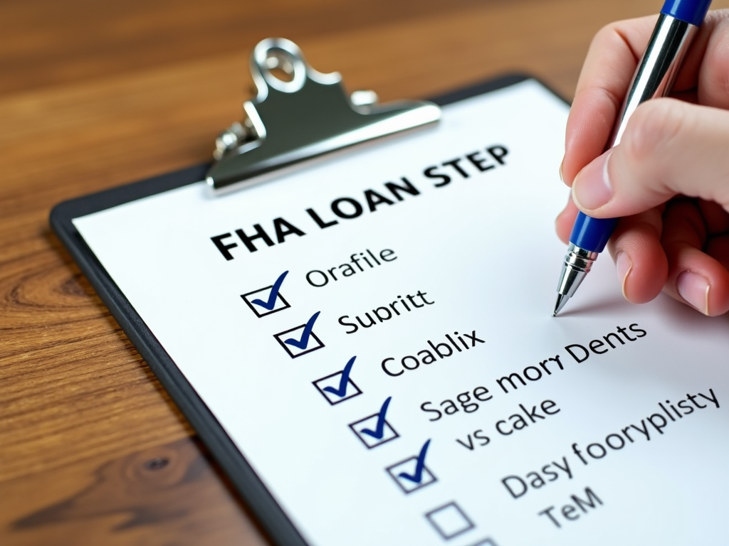 Checklist tracking the FHA loan process.