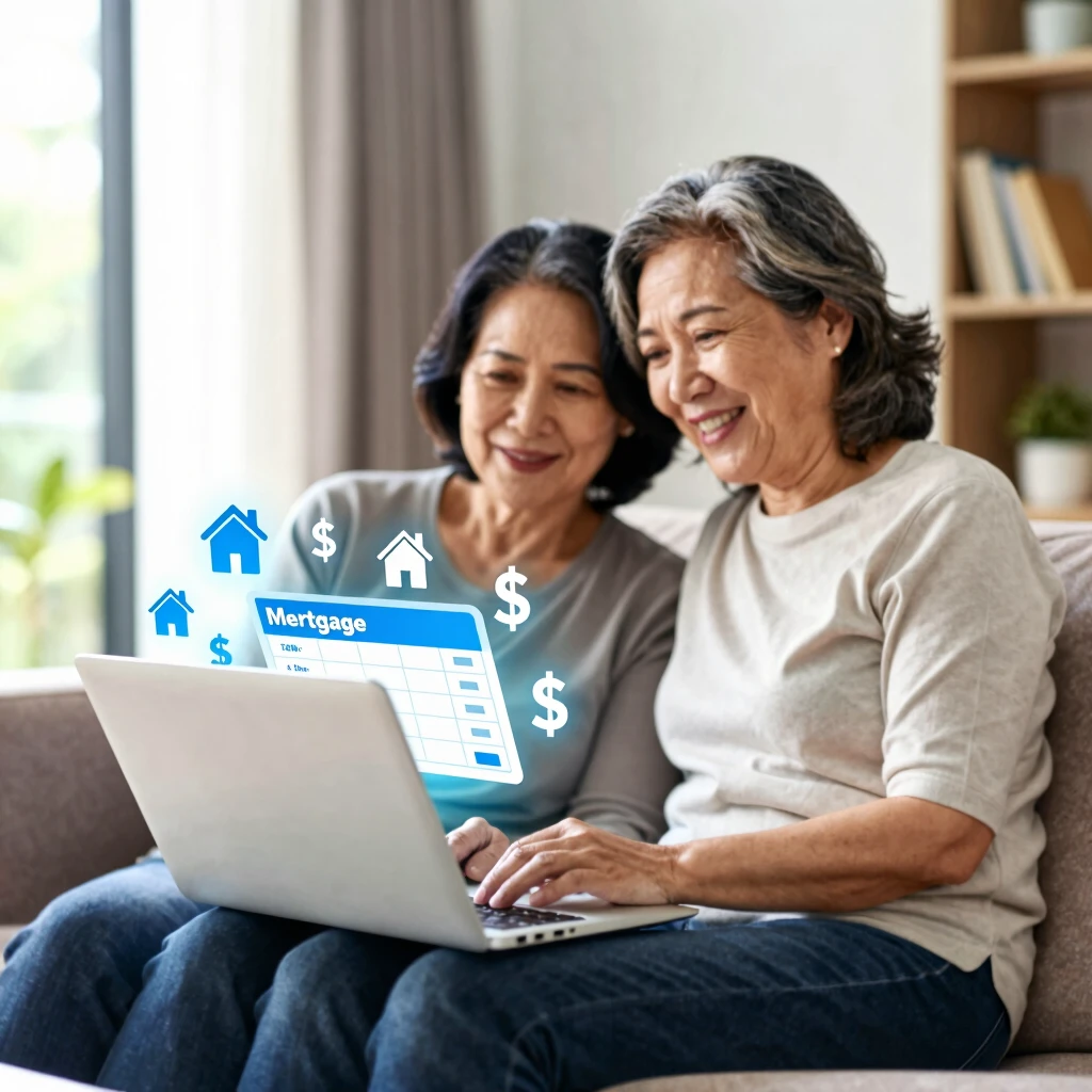 Couple exploring FHA refinance options on their laptop