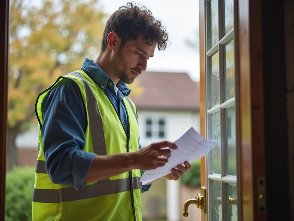 An appraiser inspecting a property