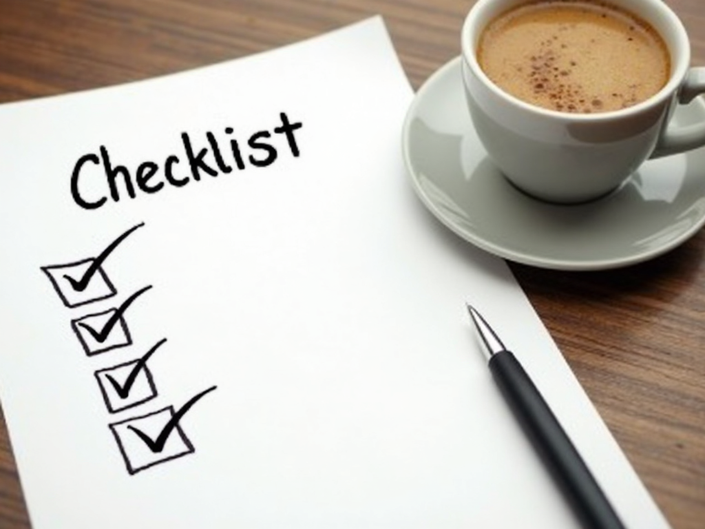 A completed checklist for loan pre-approval.
