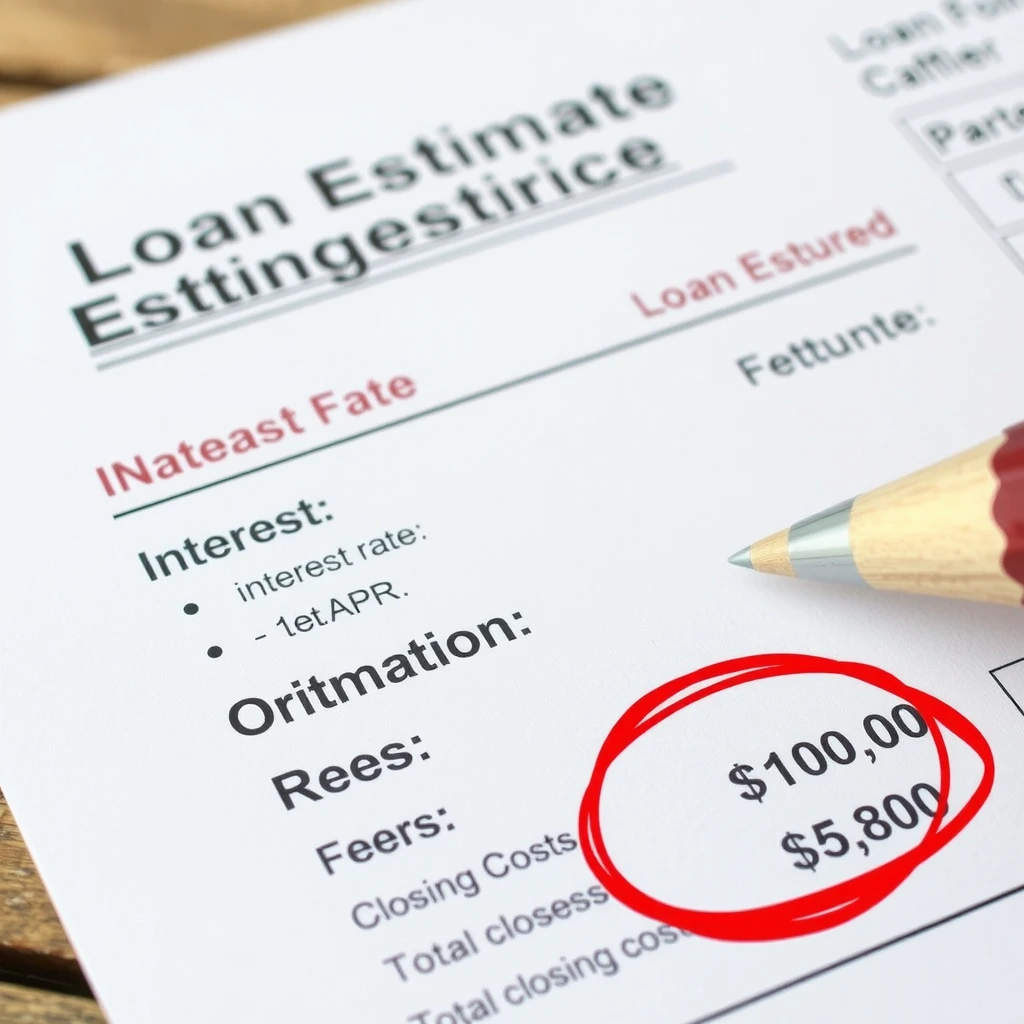 Loan Estimate document showing rates and fees