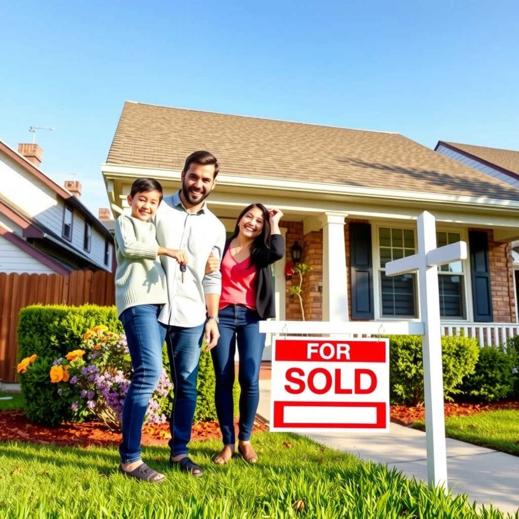 Family achieving homeownership with best mortgage