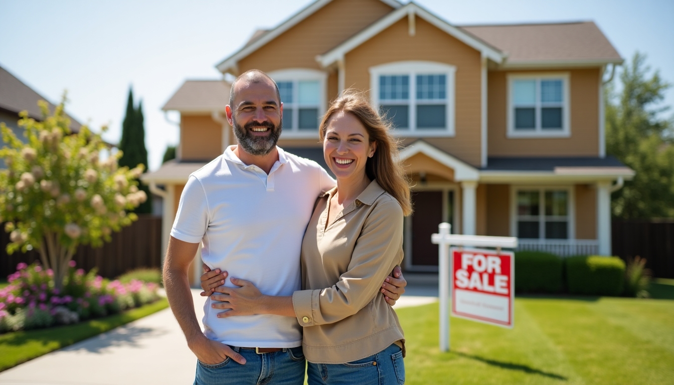 Couple celebrating their new home purchase