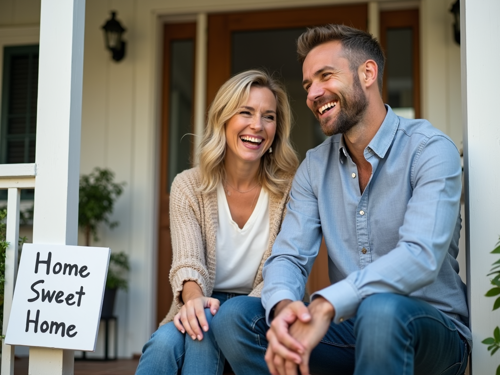 Couple enjoying savings from refinance