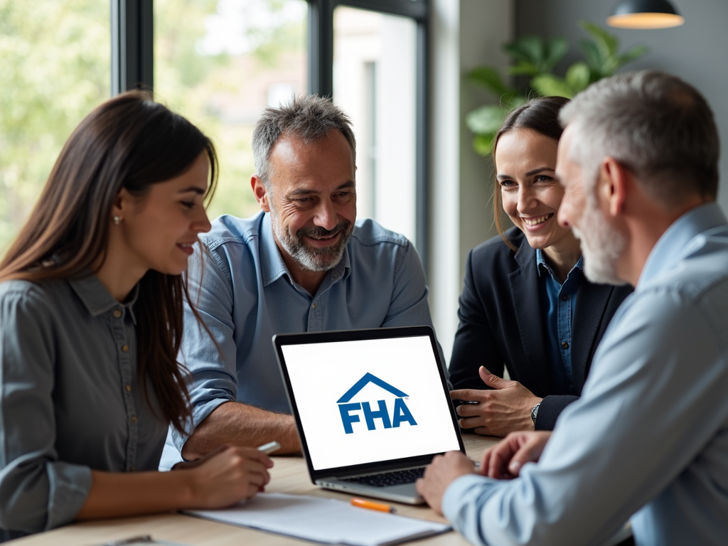 People discussing FHA loan options with a mortgage broker