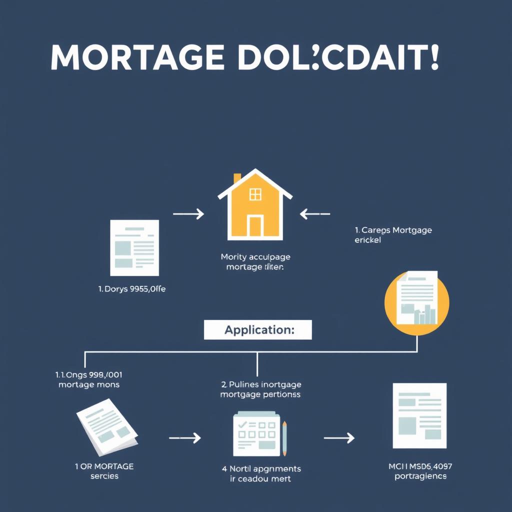 Illustration of mortgage documents and application process