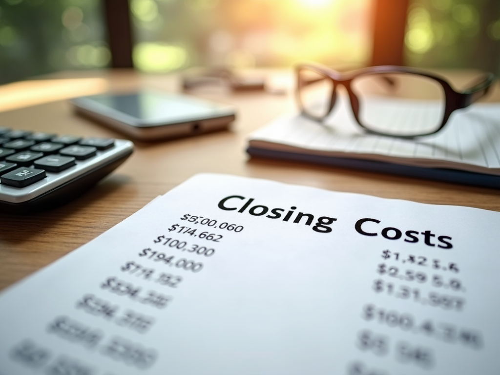 Calculator and notepad with closing cost estimates