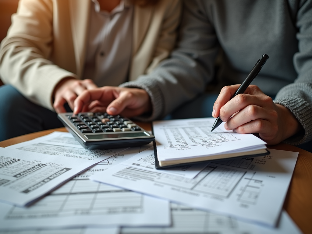 Person calculating mortgage payoff options