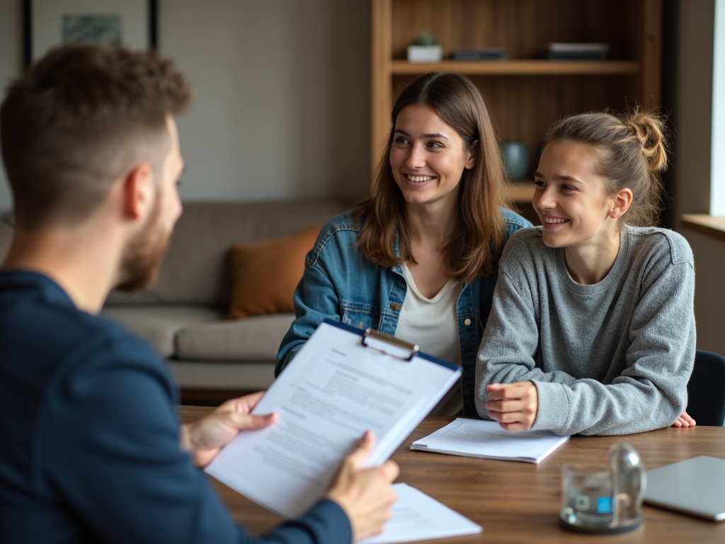 Couple meeting with mortgage lender