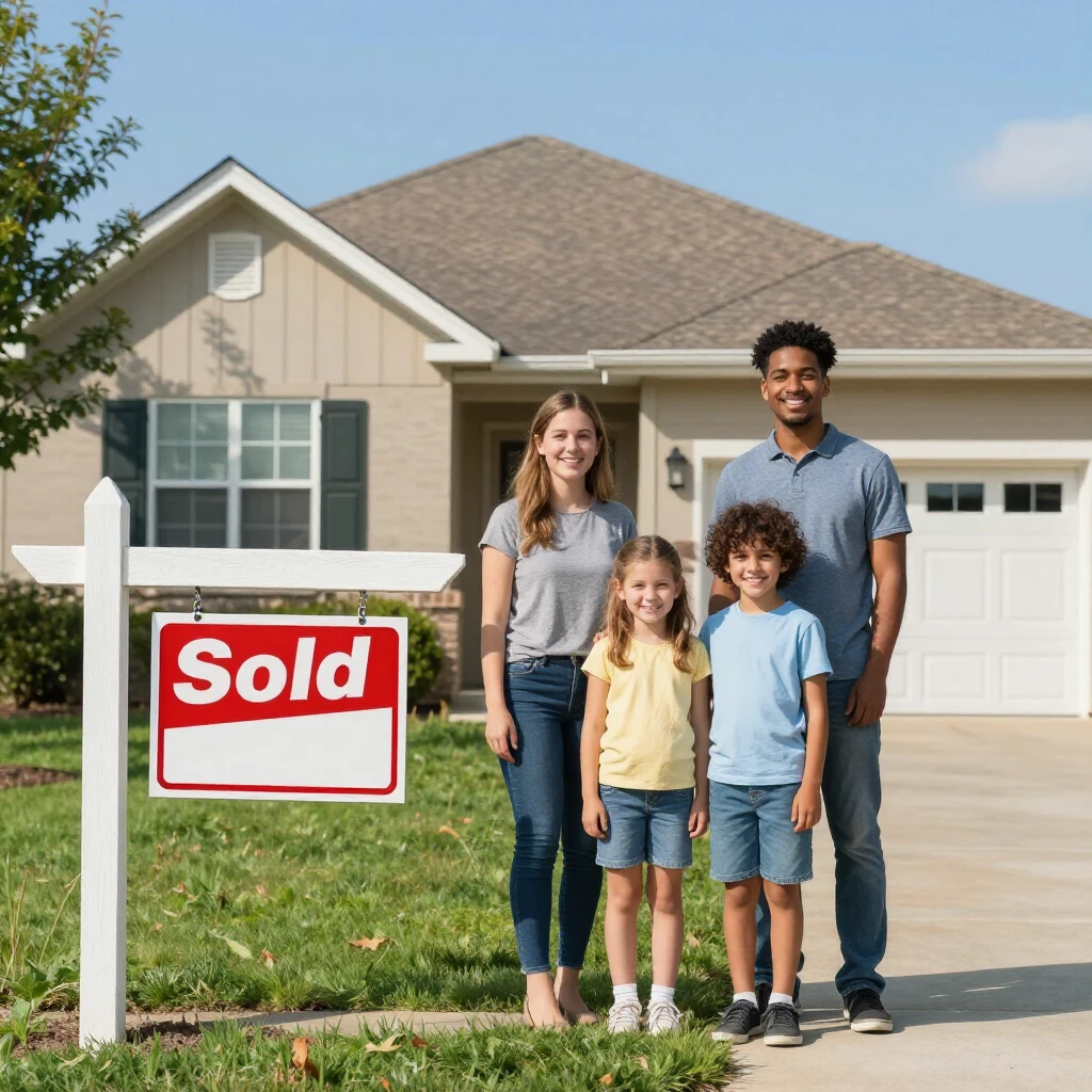 Family achieving homeownership with FHA loan