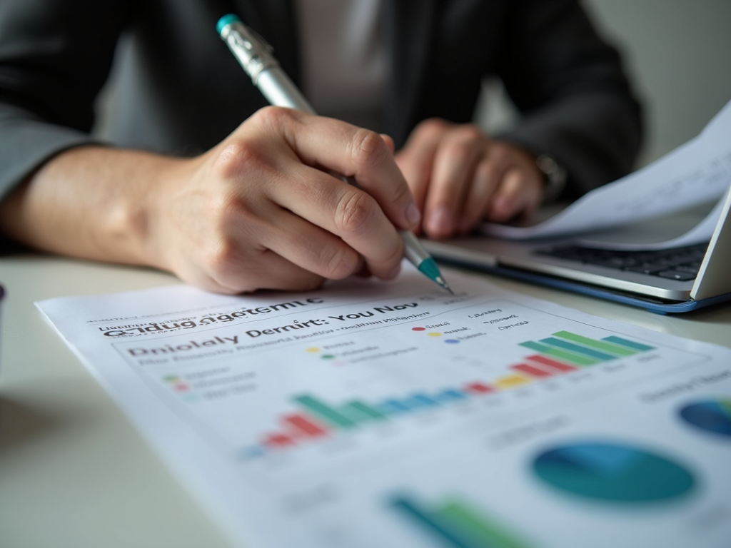 Person reviewing credit report